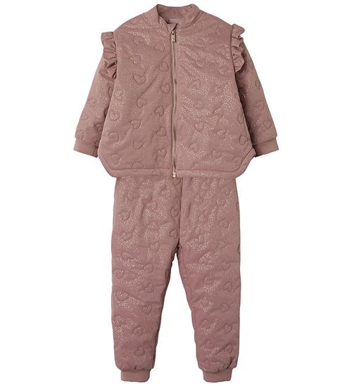 Name It Termosæt m. Fleece - NmfMoon - Woodrose m. Glitter