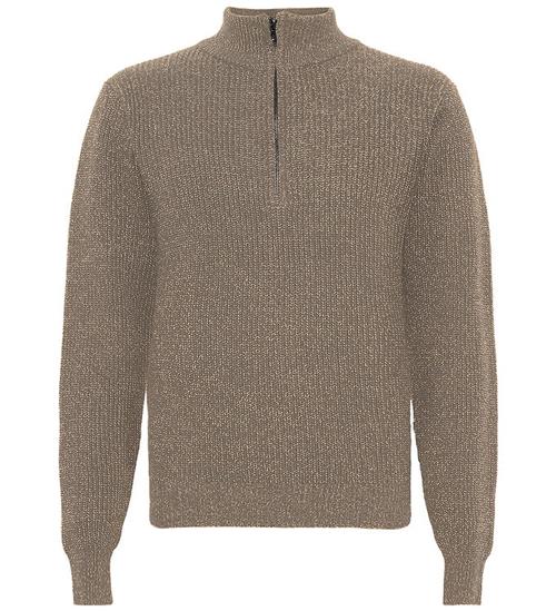 Grunt Bluse - Half Zip - Strik - GrTone - Nature Melange