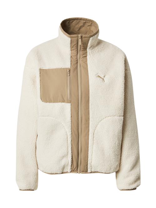 PUMA Funktionsfleecejakke  mørkebeige / uldhvid
