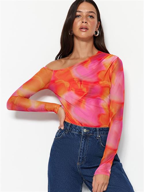 Trendyol Shirtbody  orange / mørkeorange / lys pink / rød