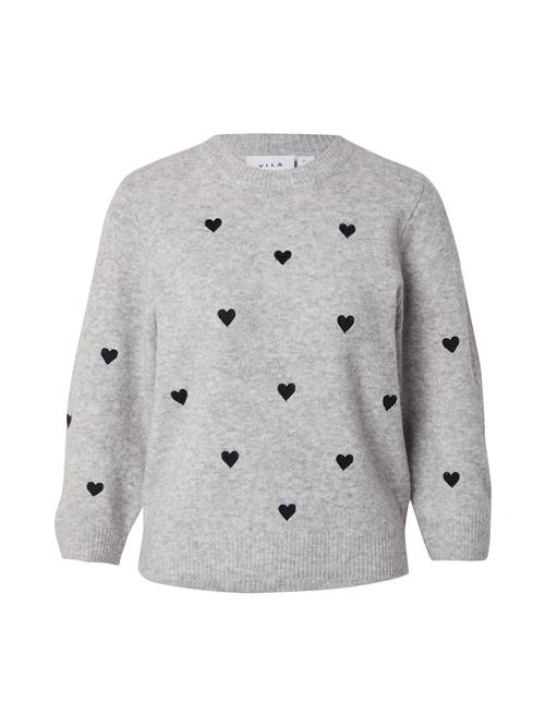 VILA Pullover 'VIHEART'  grå-meleret / sort