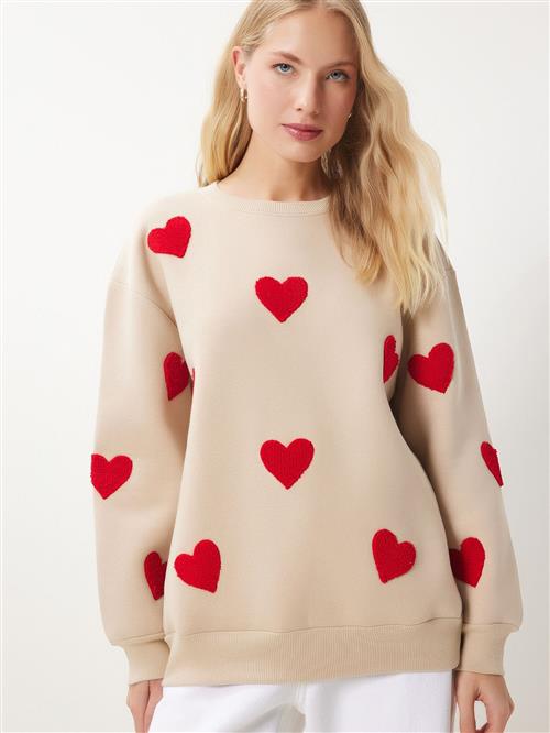 Happiness Istanbul Sweatshirt  beige / rød