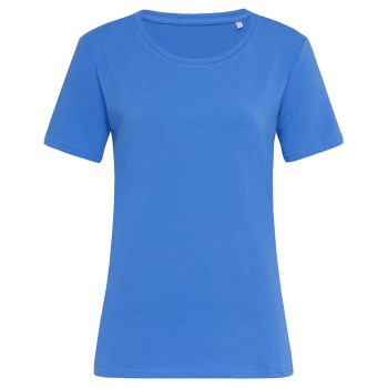 Stedman Claire Relaxed Women Crew Neck Blå ringspundet bomuld Small Dame