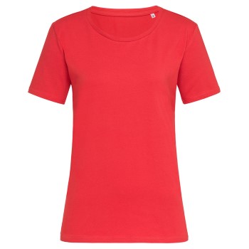 Stedman Claire Relaxed Women Crew Neck Rød ringspundet bomuld X-Small Dame