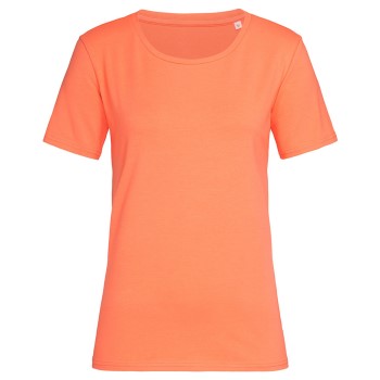 Stedman Claire Relaxed Women Crew Neck Abrikos ringspundet bomuld X-Small Dame
