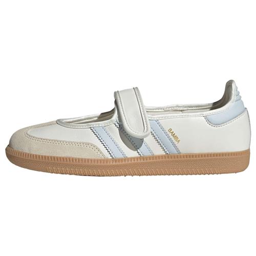 Se ADIDAS ORIGINALS Ballerinasko med rem 'Samba'  beige / lyseblå / hvid ved About You