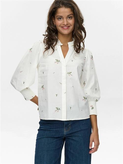 NÜMPH Bluse 'NUTALLIE'  grøn / rosé / hvid