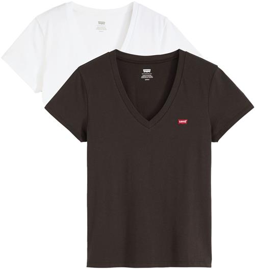 LEVI'S ® Shirts 'Perfect V-Neck Tee (2-Pack)'  rød / sort / hvid
