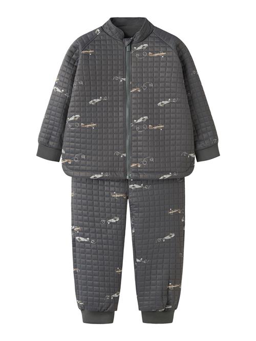 NAME IT Quilt Sæt Moon Grey Pinstripe
