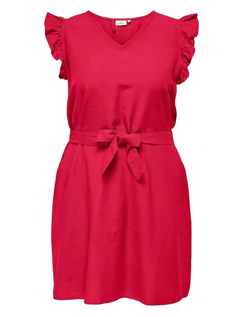 Carjupiter Life S/L Frill Abk Dress Wvn ONLY Carmakoma Red