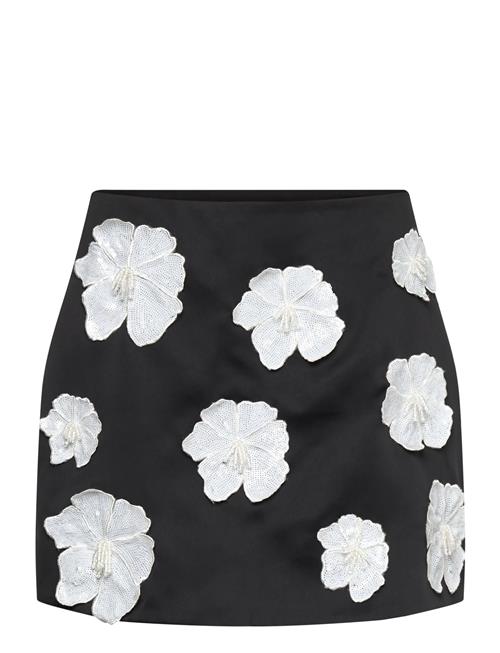 Satin Flower Mini Skirt ROTATE Birger Christensen Black