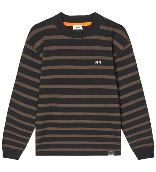 Mads Nørgaard Bluse - Stripe Carlito - Black/Demitasse