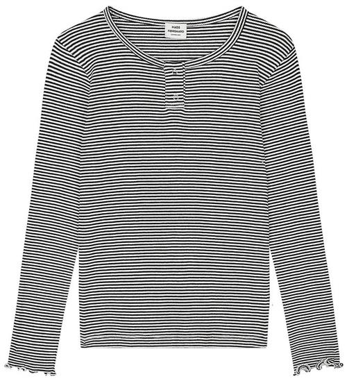 Mads Nørgaard Bluse - Stripe Tala - Black/Vanilla Ice