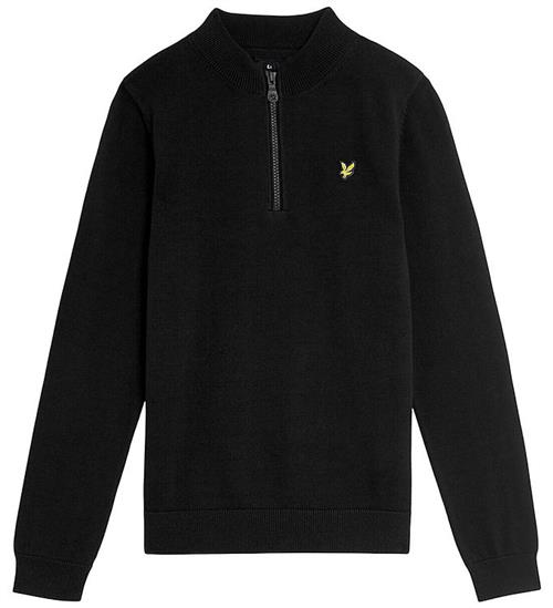 Lyle & Scott Bluse - Strik - Quarter Zip - Jet Black