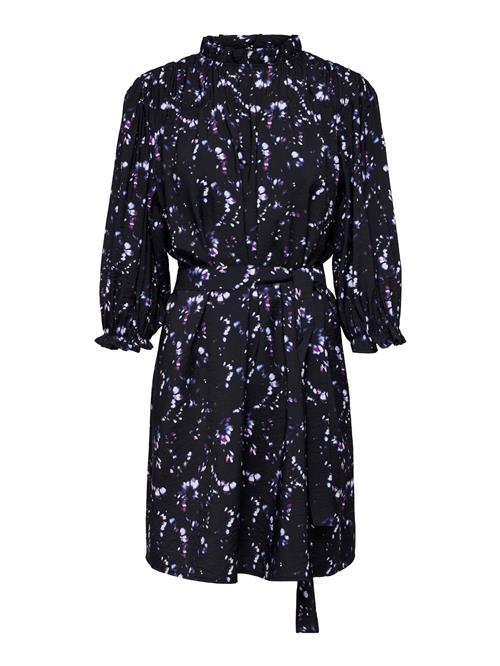 SELECTED Blusekjole 'Raya'  violetblå / mørkelilla / rødviolet / sort / hvid