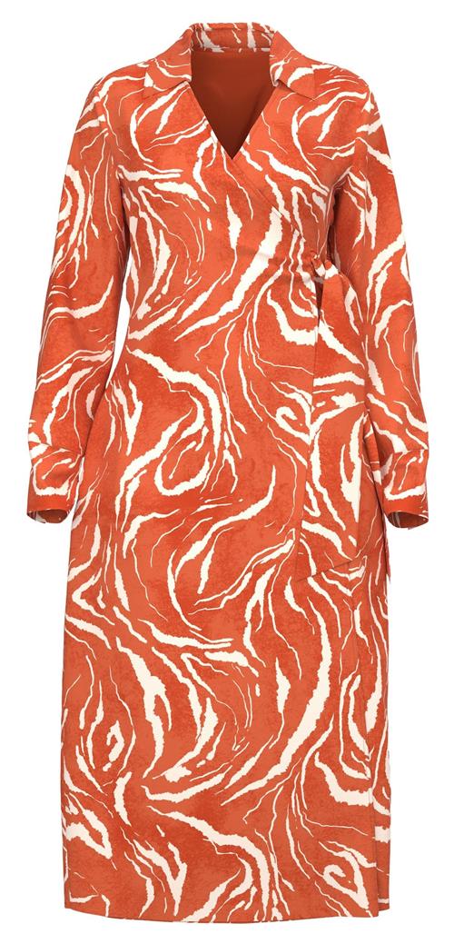 SELECTED Blusekjole 'SIRINE'  orange / hvid