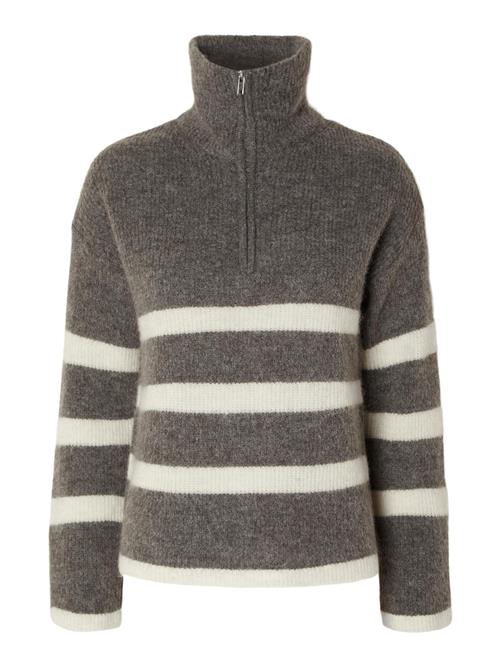 SELECTED Pullover 'Maline'  grå-meleret / offwhite
