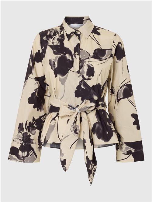 SELECTED Bluse  taupe / greige / sort