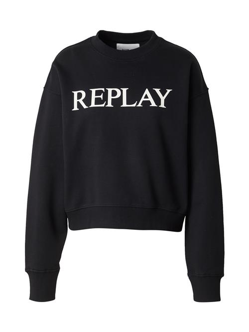 REPLAY Sweatshirt  sort / hvid