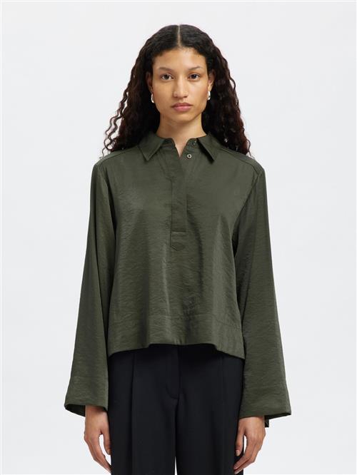 SELECTED Bluse 'SLFJean'  grøn