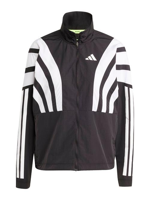 ADIDAS PERFORMANCE Sportsjakke 'ADIZERO'  sort / hvid
