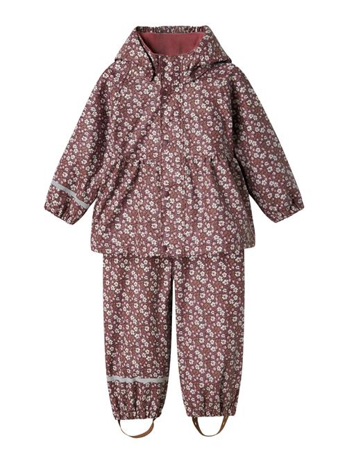 NAME IT Funktionsjakkesæt  brun / aubergine / hvid