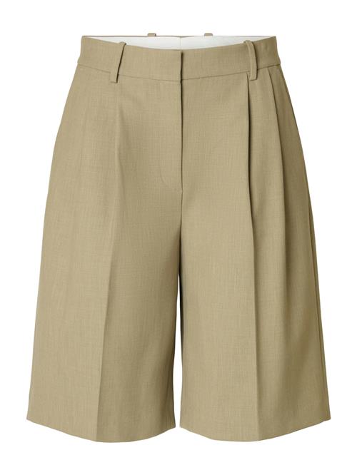 SELECTED Bukser med lægfolder 'SLFRITA'  khaki