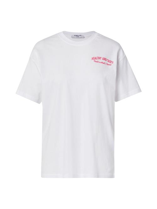 Se Sublevel Oversized bluse  grøn / æble / lys pink / hvid ved About You