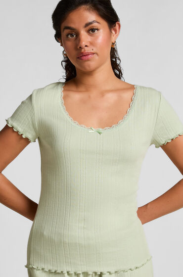 Hunkemöller Pointelle blondetop Grøn