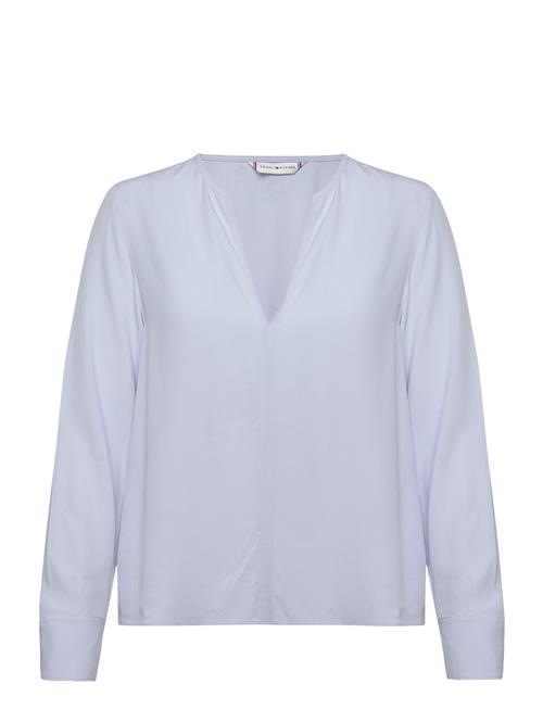 Viscose Crepe V-Neck Blouse Tommy Hilfiger Blue
