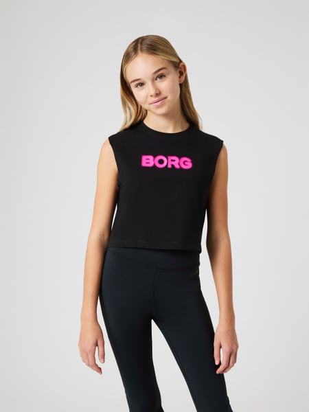 Björn Borg Borg Cropped Tank Top Sort, 134-140