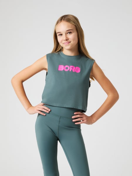 Björn Borg Borg Cropped Tank Top Grøn, 146-152