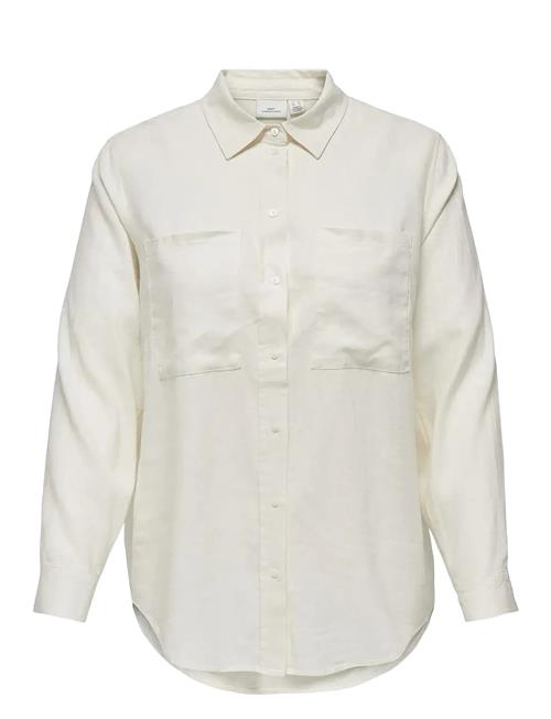 Carcaro L/S Ovs Linen Shirt Tlr ONLY Carmakoma White