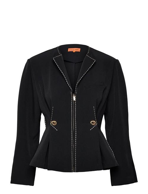 2360 Structured Crepe, Zip-Up Jacke STINE GOYA Black