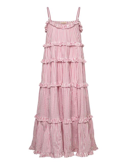 Seersucker Strap Dress By Ti Mo Pink