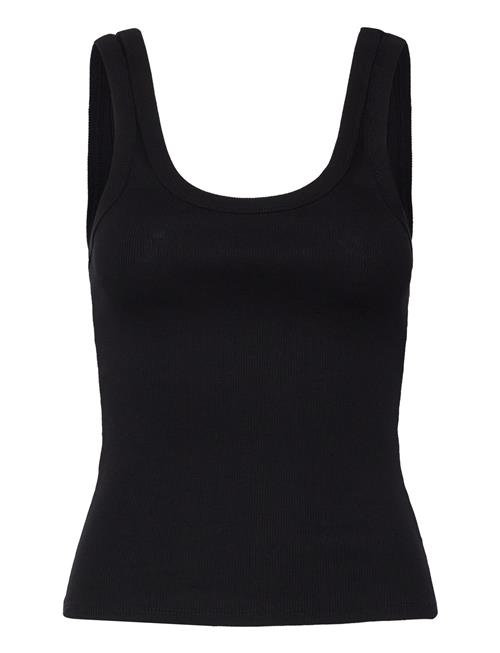 Rib Fitted Tank Top Monki Black