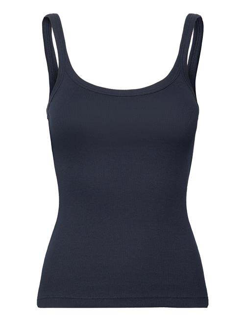 Close Fitted Ribbed Singlet Weekday Black