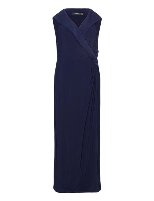 Jersey Off-The-Shoulder Gown Lauren Women Navy