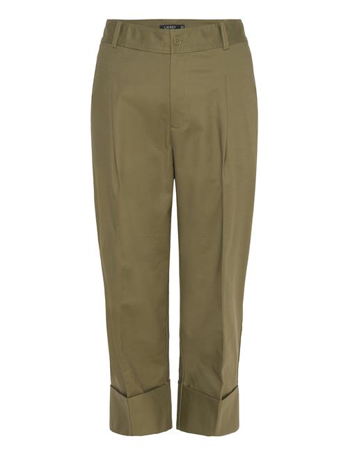 Double-Faced Stretch Cotton Ankle Pant Lauren Women Green