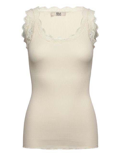 Rmwbalta Modal Sl Lace U-Neck Top RM By Rosemunde Cream
