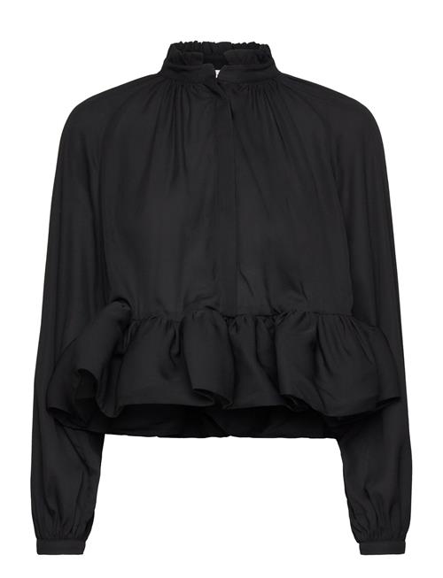 Alva Frill Detailed Cropped Blouse Malina Black
