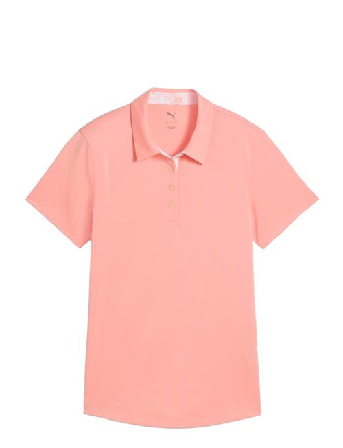 W Pique Accent Ss Polo PUMA Golf Pink