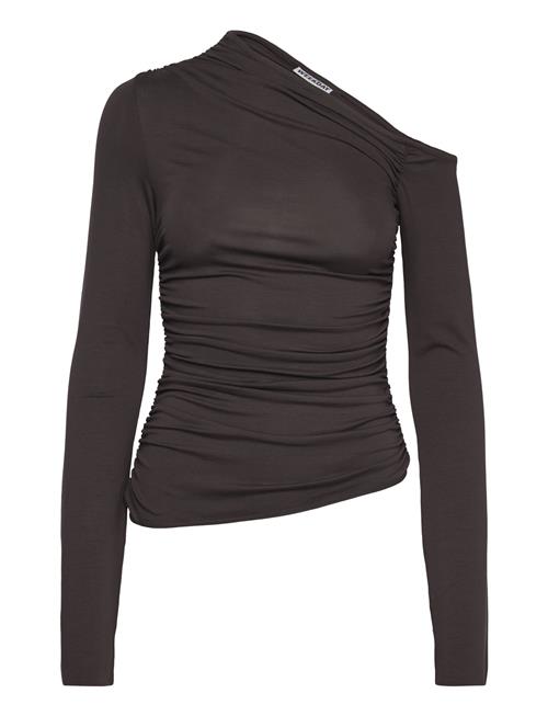 Drape Asymmetric Lyocell Top Weekday Brown