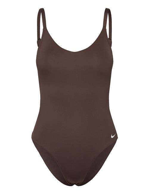 Nike Essential V Neck Piece NIKE SWIM Brown