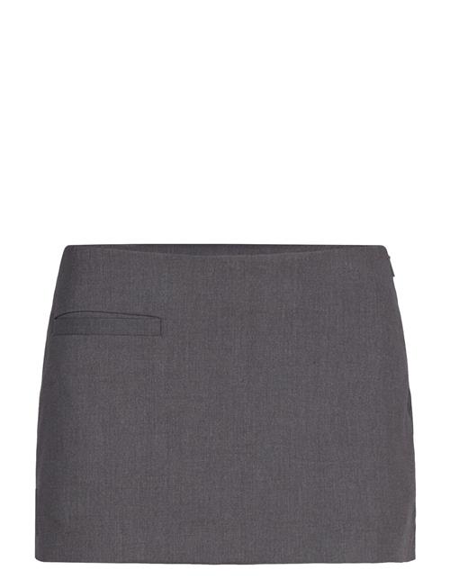 Low Waisted Mini Suiting Skirt Monki Grey