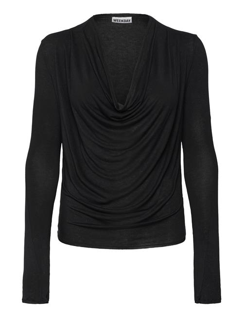 Drape Long Sleeve Top Weekday Black