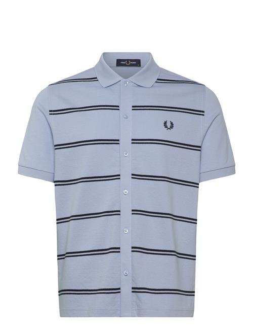 Striped Button Polo Fred Perry Blue
