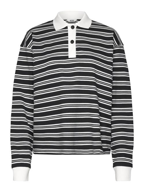 Long Sleeve Rugby Polo Top Monki Patterned