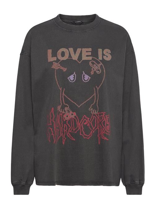 Over D Long Sleeve T-Shirt Monki Black