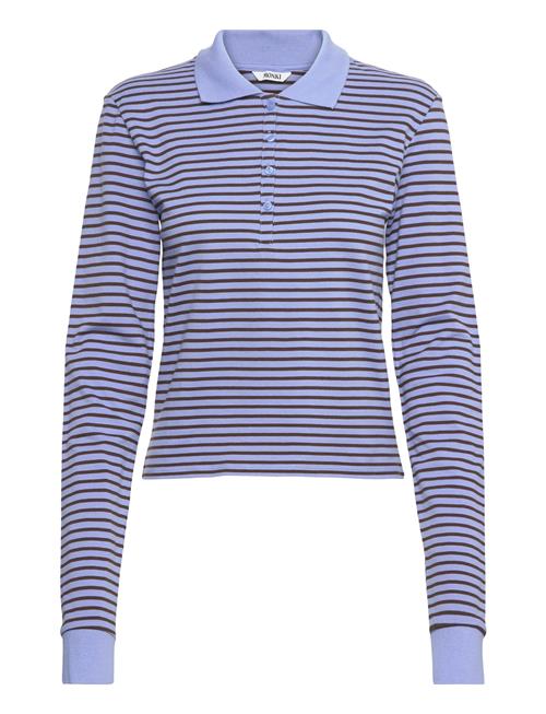 Long-Sleeved Polo Top Monki Blue